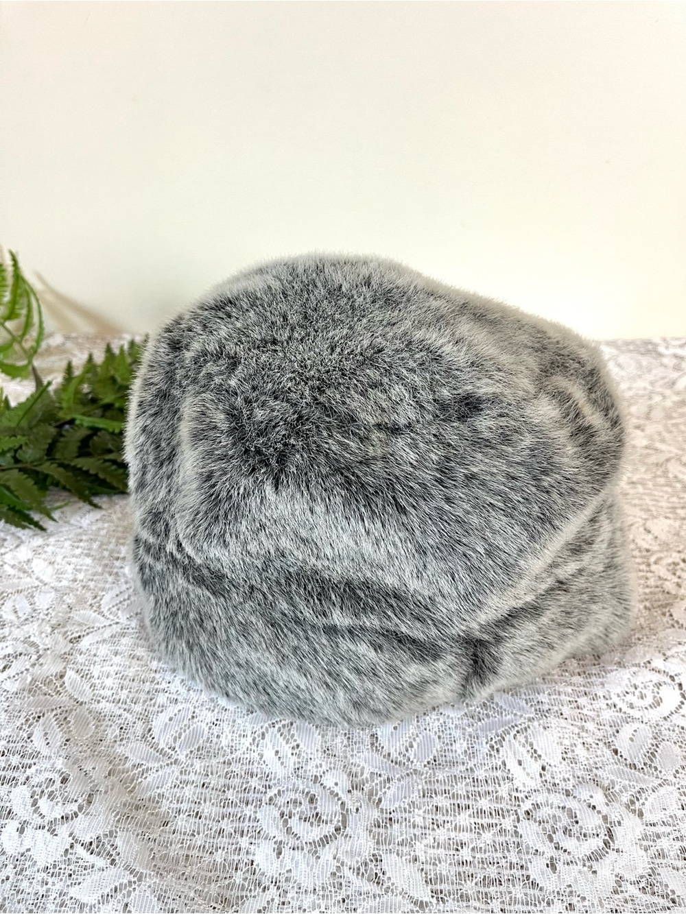 Grey Faux Fur Fully Lined Ushanka Style Hat